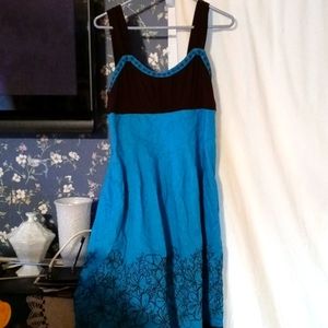 Floral print dress blue and brown size extra large